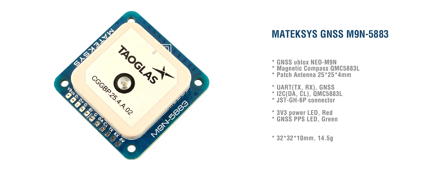 Matek M9N-G4-3100 M9N-5883 GNSS & Kompas