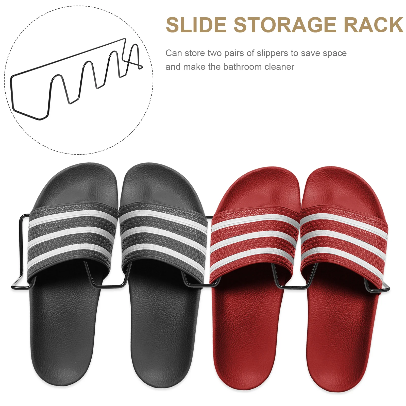 Wall Mounted Shoe Rack Slipper Storage Organizer Toilet Drainage Rack For Bedroom Bathroom Entryway