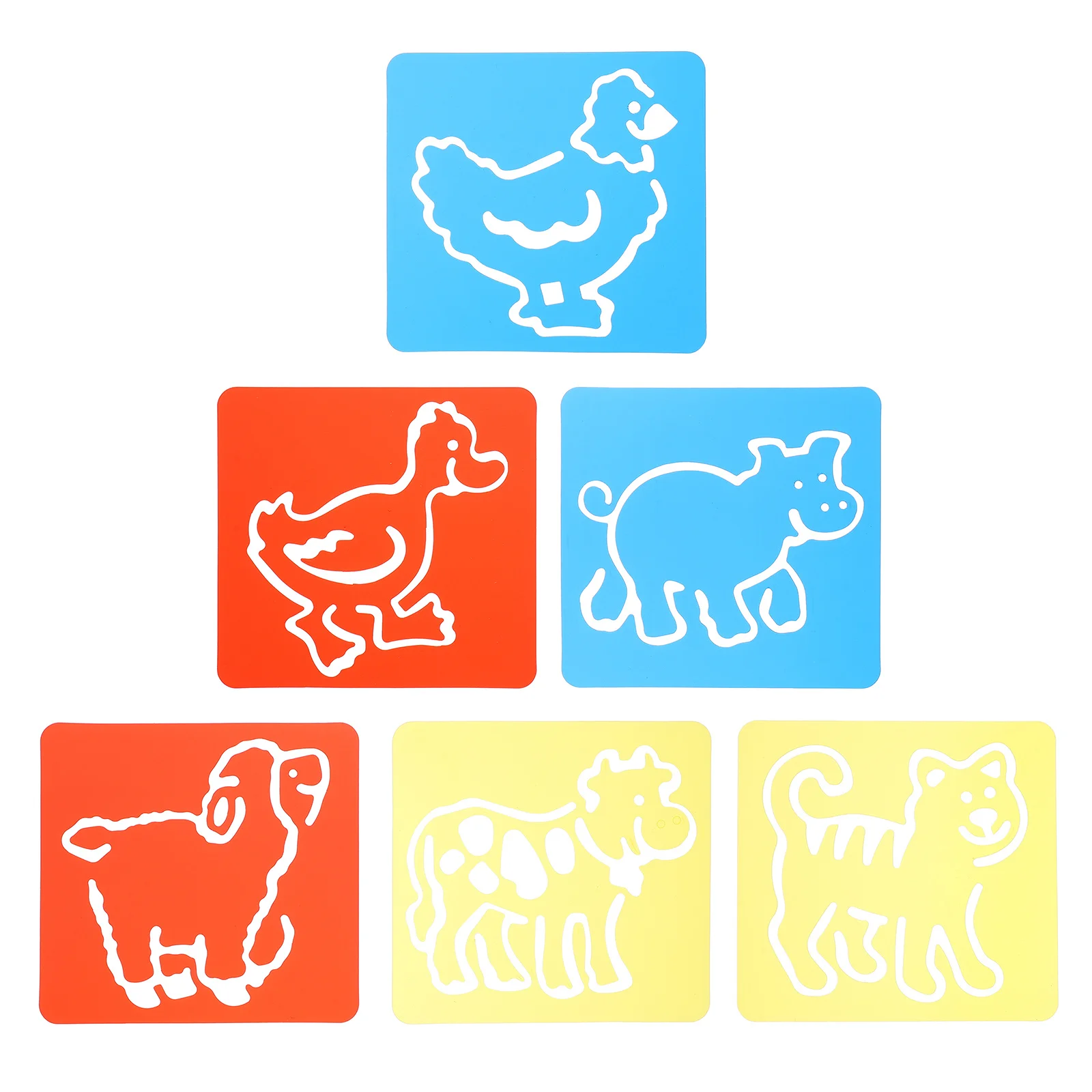 

2Sets Drawing Template for Doodle Board Cute Animal Stencil Reusable Plastic Tracing Cards for Children's Art Skills Training