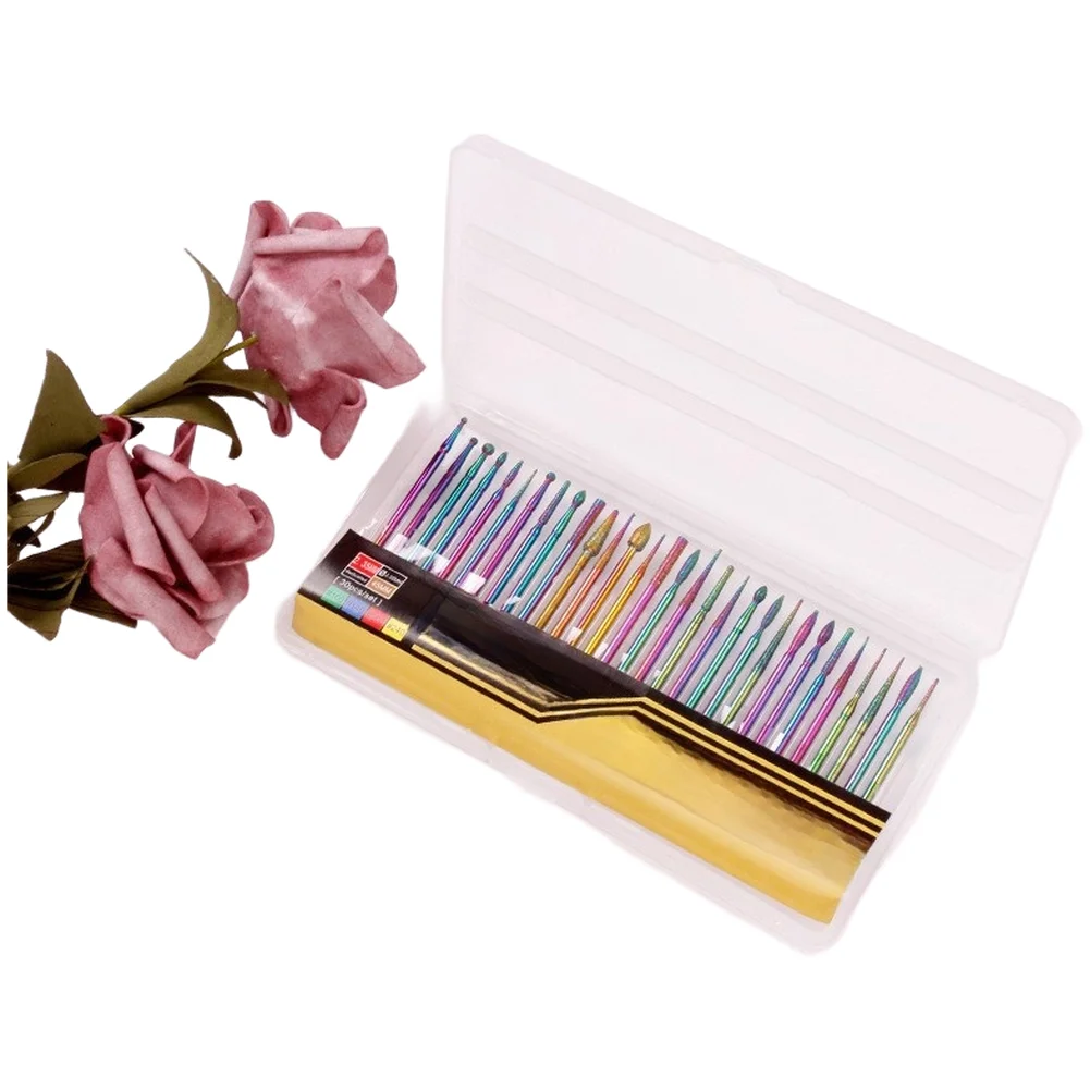 

10/30PCS Grinding Head Colorful Diamond Nail Drill Bits Set For Electric Manicure Pedicure Grit 100 140 Accessories Nail Tools