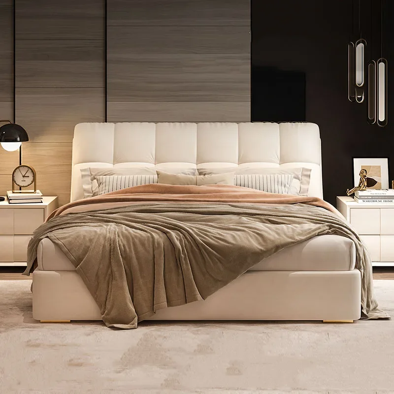 Soft Space Saving Bed Wooden Floor King Size Sleeping Safe Castle Headboards Luxury Bed Modern Camas De Casal Outdoor Furniture