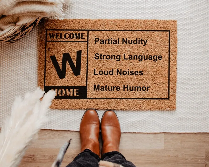 

Customized Gamer Rating Style Coir Doormat Funny Welcome Mat for New Home Housewarming Gifts Design Words Name Outdoor Decor Rug