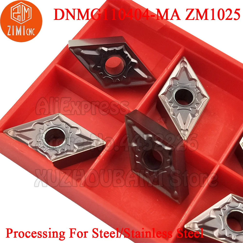 10pcs DNMG110404-MA ZM1025 DNMG110404 MA ZM1025 DNMG 110404 Carbide Inserts Turning Tools CNC Cutter Lathe Blade for Metal Steel
