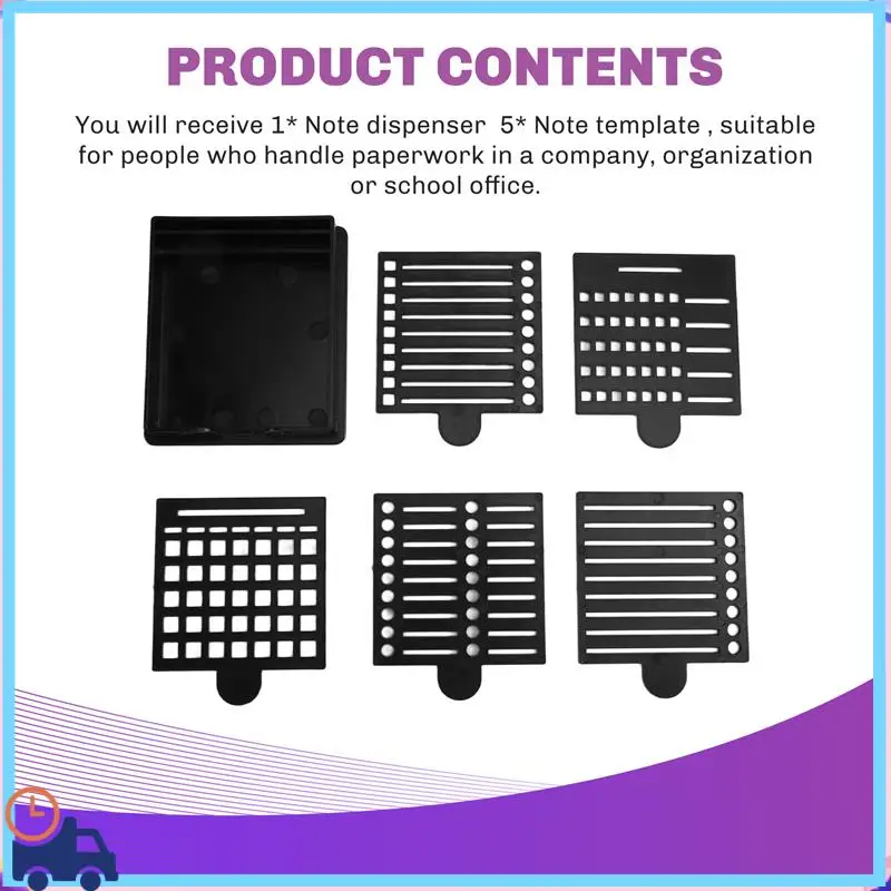 Latest Multifunctional Note Holder With Stencil For 3X3 Inch Self-Sticky Notepad,  Dispenser And Clip