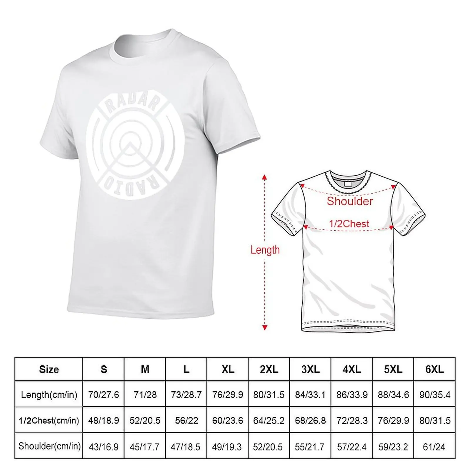 RADAR RADIO BACK PRINT / WHITE - GRIME T-Shirt man t shirts for men t shirt man cotton T-Shirt