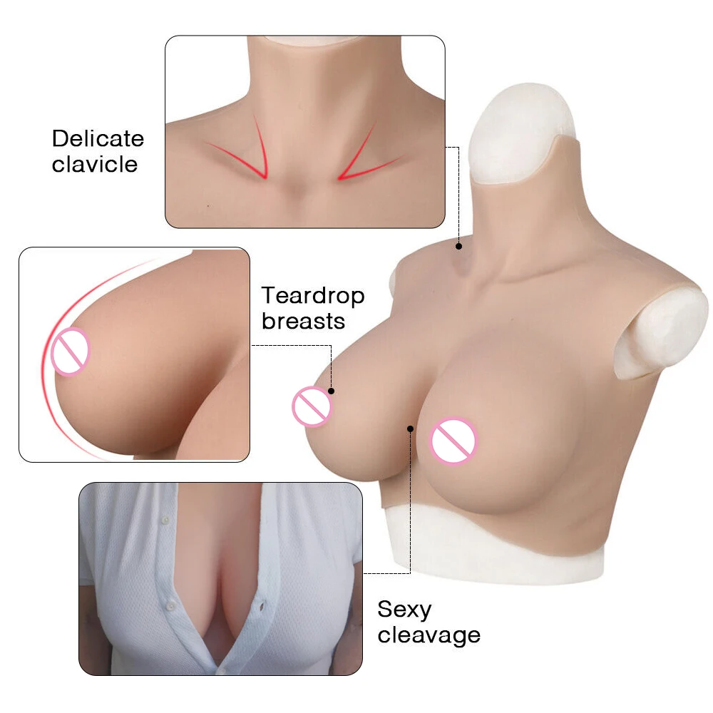 Eyung HCup No Oil Boobs For Sissy Crossdresser Transgender Drag Queen Breast Plate Fake Chest 7th Silicone Breast Forms LGBT