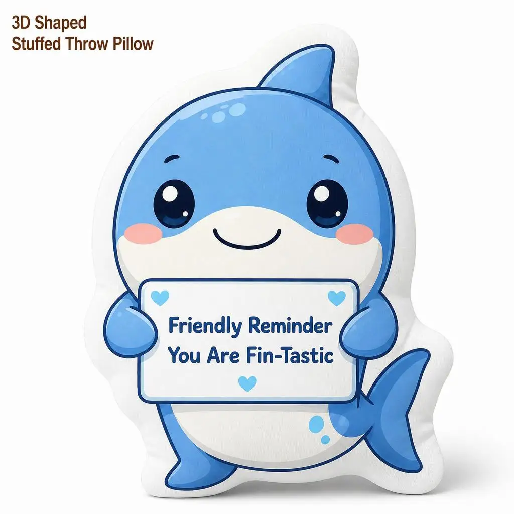Shark Fin Tastic Reminder Plush Pillow Cushion Irregular Stuffed Throw Pillow Home Decor Gift Sofa Bed