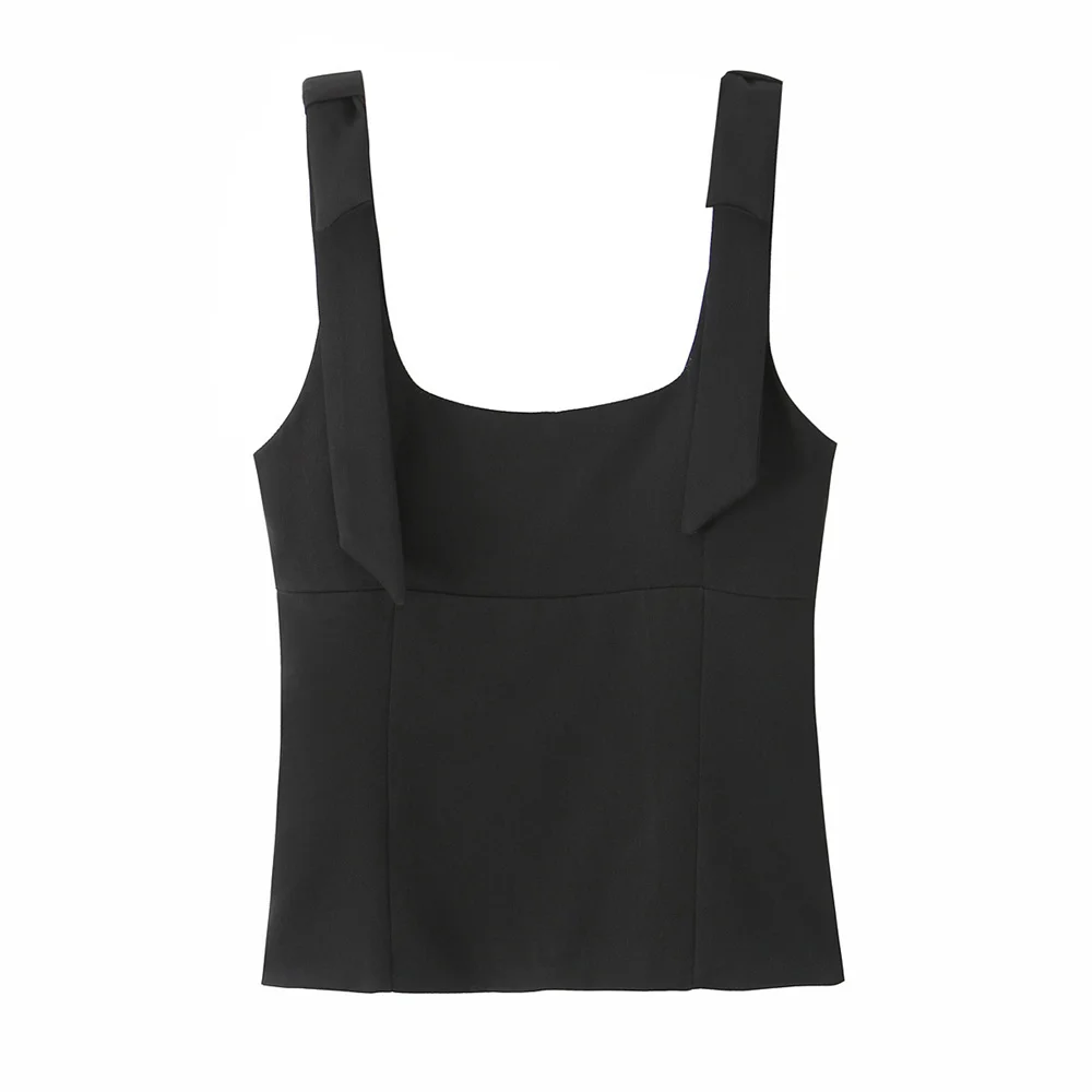 レディース リボン飾り エラスティックトップ 無地飾り 春夏新作 カジュアル婦人服