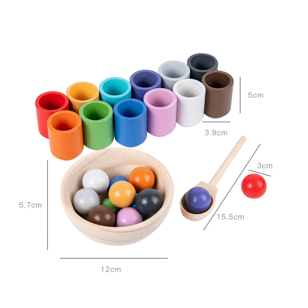 Juguetes y tazas de conteo de bolas Montessori, juego de cuentas de colores, clasificación y apilamiento para niños