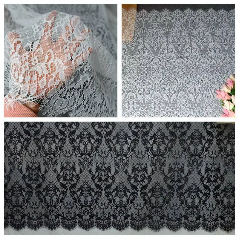 高品質輸出グレードウィスカーレースフル幅アイラッシュレース幅150cm手作りdiy衣類アクセサリー素材