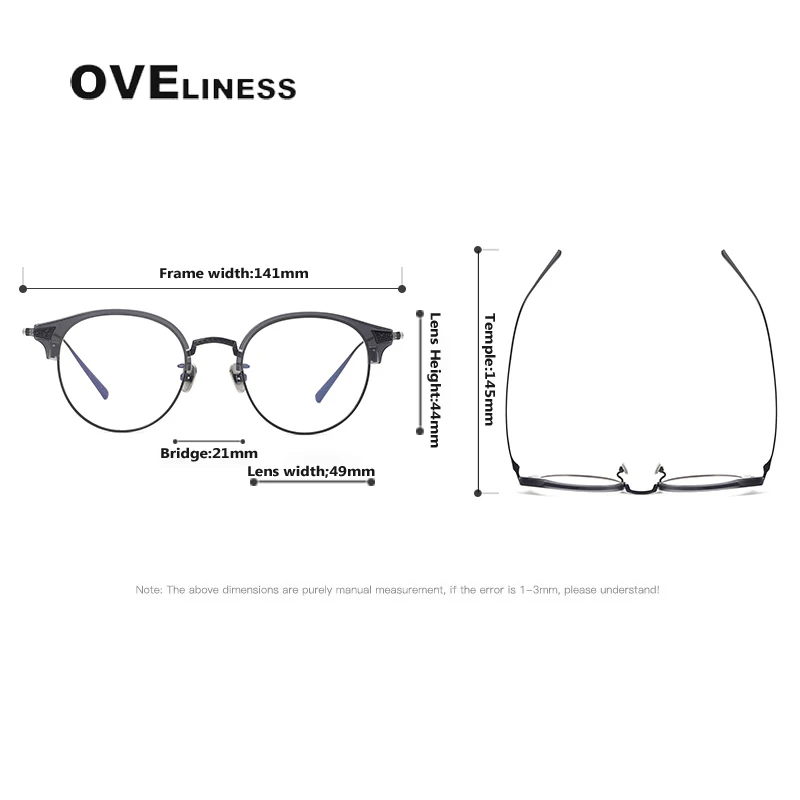 Acetate Titanium optical Glasses Frame Men Retro Round myopia Prescription Eyeglasses frames Women 2025 New Eyewear spectacles