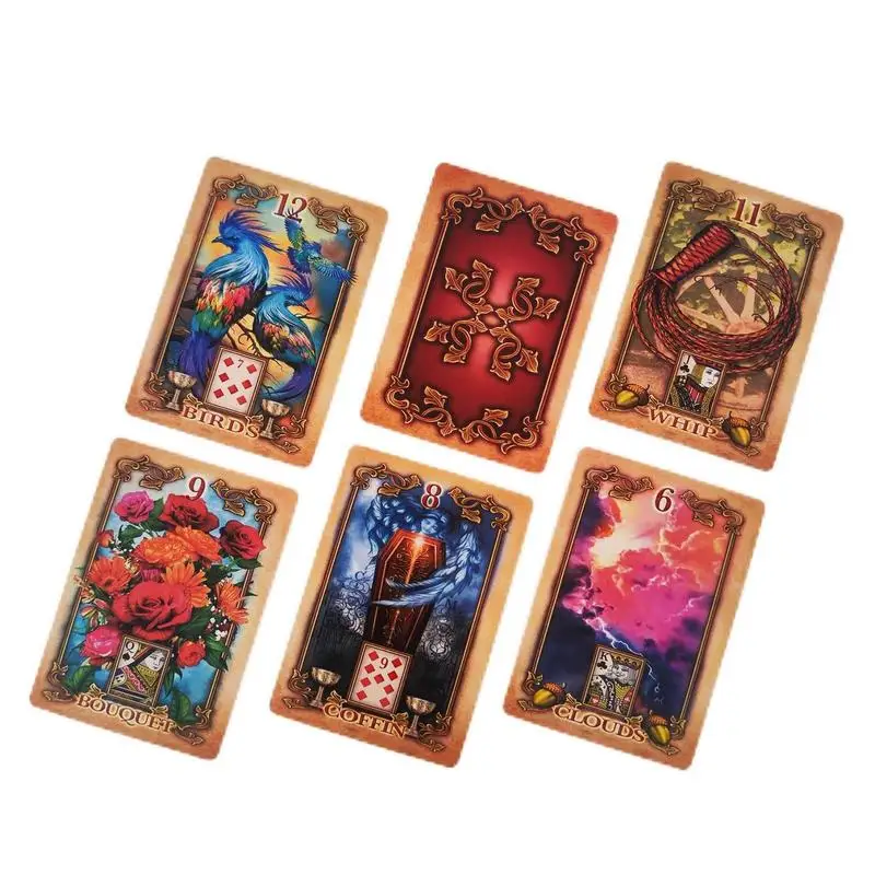 47pcs Tarot Cards Lustrous Lenormand Tarot Oracle Psychological Deck Prophecys Divination Cards for Board Game Divination Card