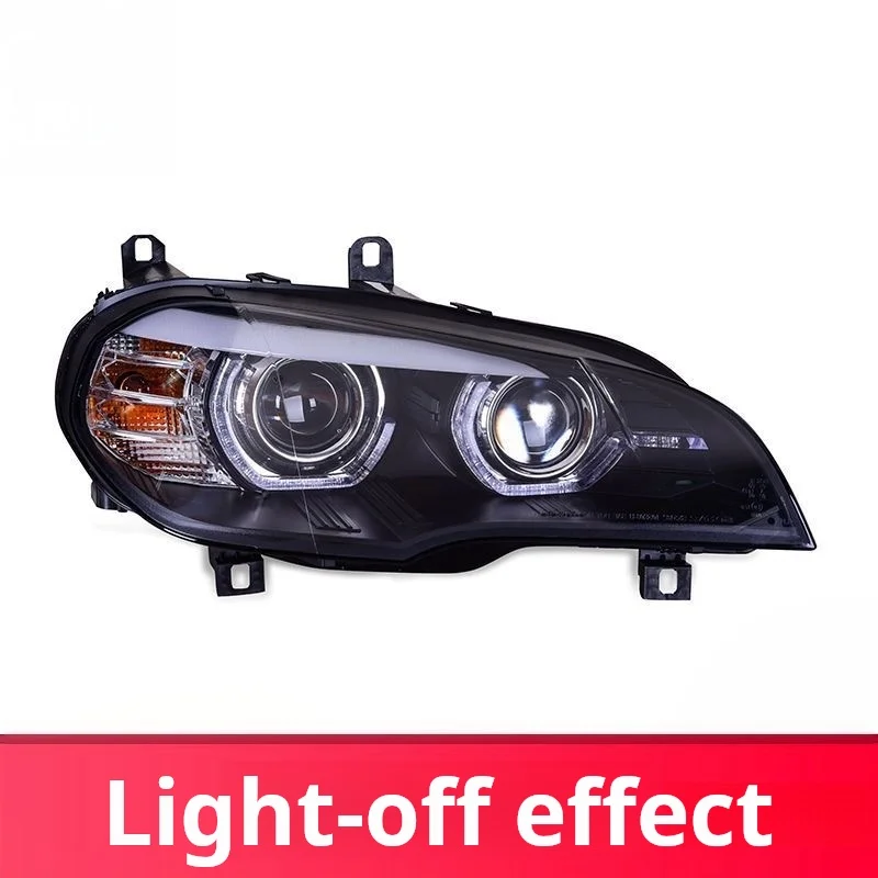 Suitable for  E70 X5 headlight assembly 07-10 modified bifocal lens angel eye LED daytime running light