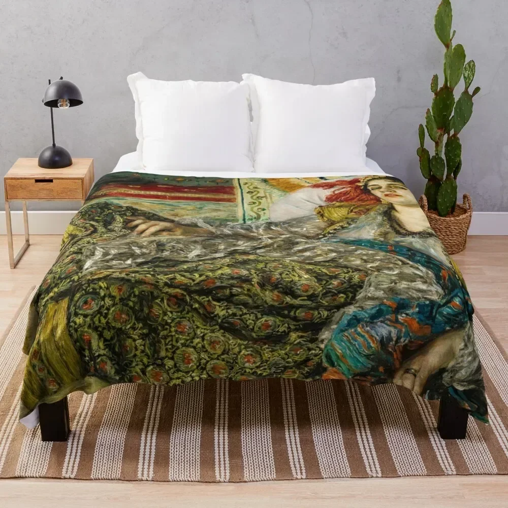 

Auguste Renoir - Odalisque Throw Blanket Stuffeds Flannel Fabric Travel Summer Blankets