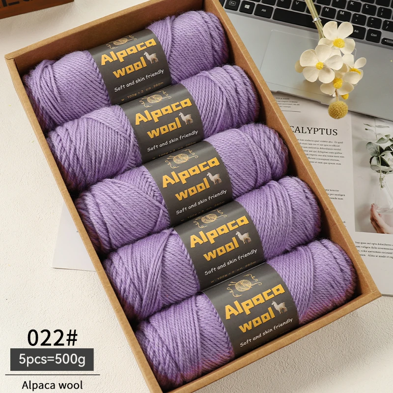 500g Alpacawol 245 dik breigaren Meerkleurig Herfst en winter Modieus cadeau voor mannen en vrouwen DIY breimateriaal Kit voor warme truien, jassen, sjaals, hoeden, handschoenen, beenwarmers,