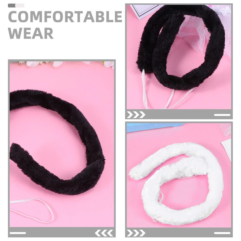 2 pçs animal cauda traje acessórios para halloween cosplay festa adereços crianças tema caudas vestir-se confortável usar longa duração