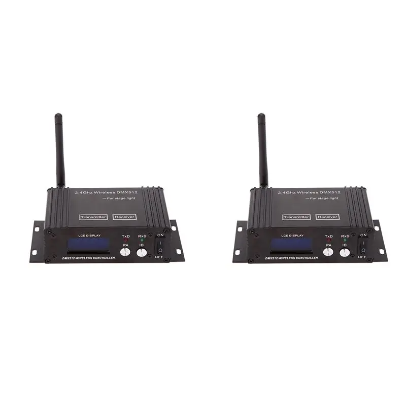 A69E2X 2.4G Wireless DMX 512 Controller Transmitter Receiver LCD Display Adjustable Repeater Lighting Controller US PLUG
