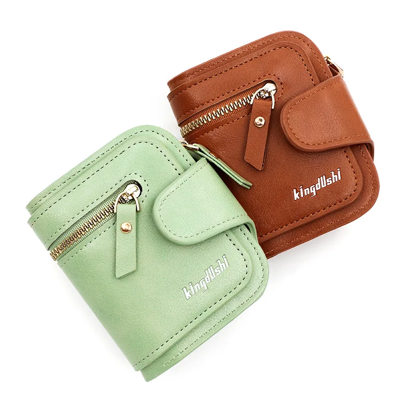 

Модный женский короткий кошелек из искусственной кожи на молнии с пряжкой и несколькими отделениями для карт, вместительная сумка для карт, женские сумки с нулевым содержанием денег