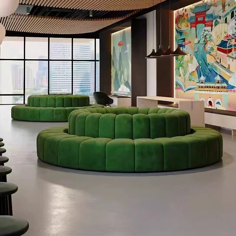 

Rest Area High Value Card Seat Sofa Fabric Circular Hotel School Office Hall Modern and Simple