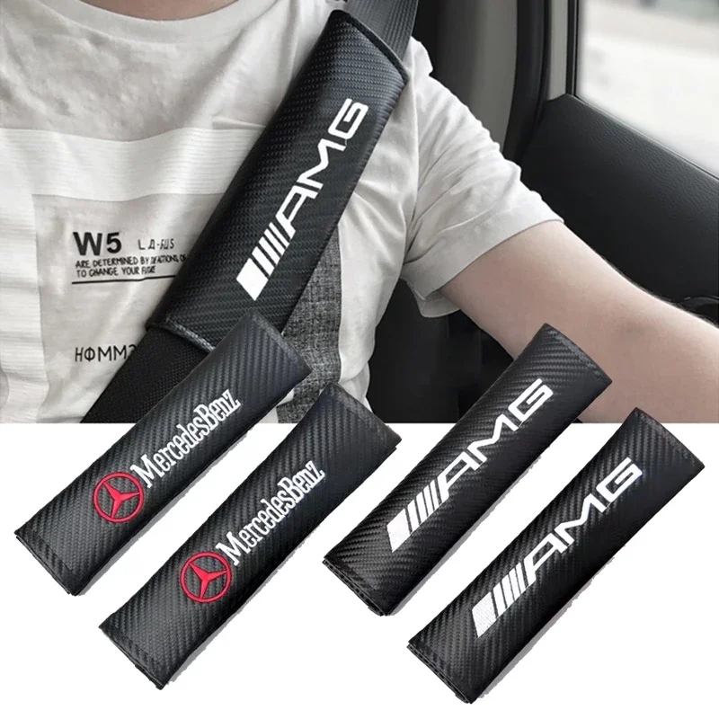 2pcs car seat belt shoulder pad is suitable for Mercedes-Benz AMG ABC E S CLA GLK CLS CLK GLA GLB GLC GLE GLS ML GL R V G class.