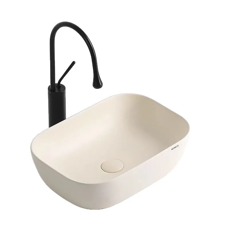 

Ultra-thin oval milk white countertop basin, ceramic washbasin, balcony basin