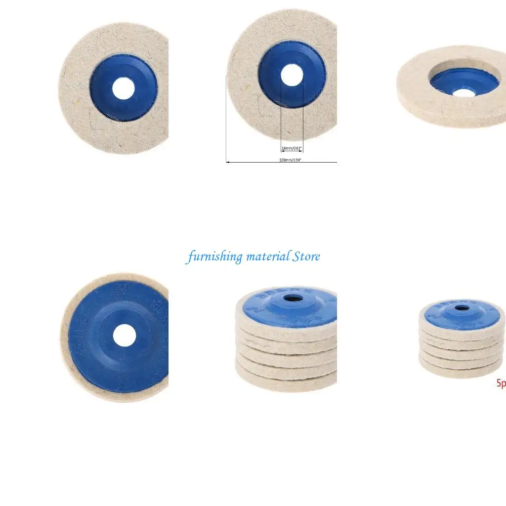 

Y5GD, 5 шт., 4 дюйма, круглые полировальные круги, фетровые шерстяные полировальные полировальные машины, инструменты для дисков