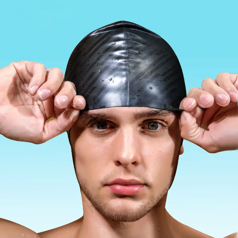 Unisex-Badekappe aus Silikon, leichte, rutschfeste Badekappe zum Schwimmen, schützt das Haar, langlebige Badekappe oder langes Haar und kurzes Haar