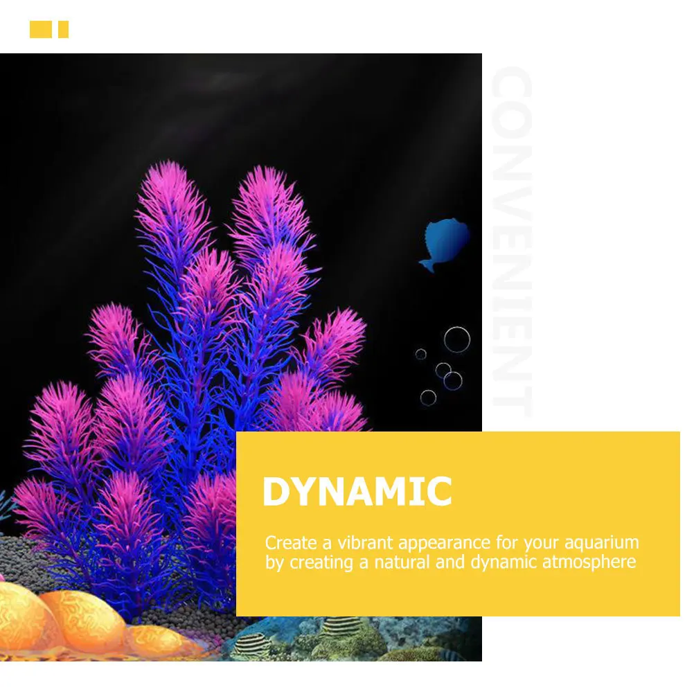 

7pcs Simulation Aquarium Plants Faux Green Grass Fish Tank Decor Wear-Resistant Lifelike Water Grass For Freshwater Saltwater