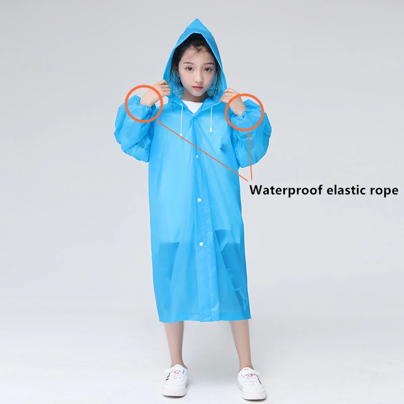 EVA Children Raincoats Raincoat Thickened Waterproof EVA Rain Coat Kids Clear Transparent Tour Waterproof Rainwear Suit