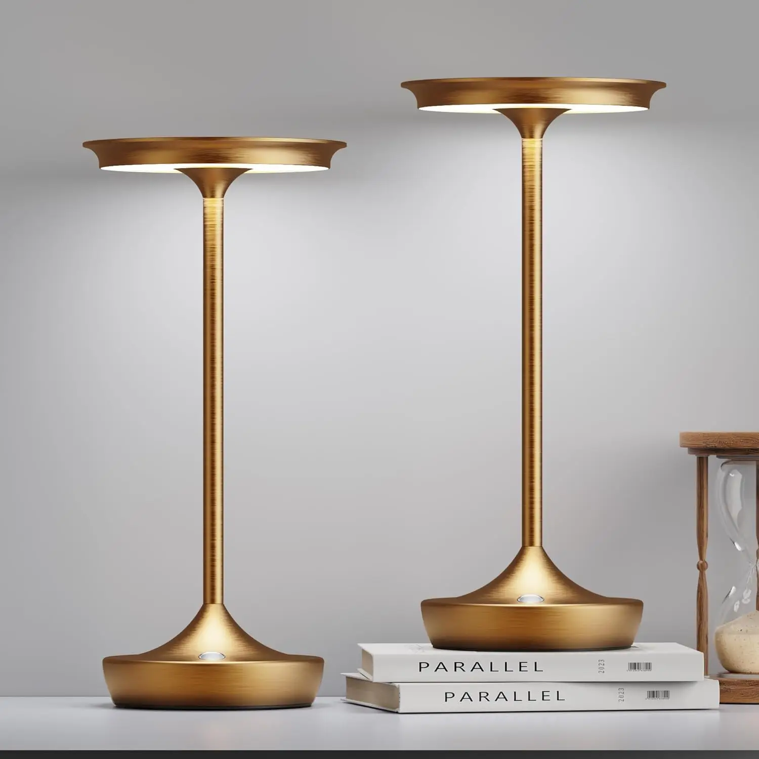 

2 Pack Rechargeable Cordless LED Table Lamps, Portable Outdoor Waterproof with 3 Color Stepless Dimming for Patio Dining Room