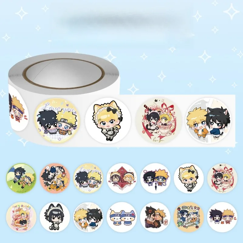 Naruto Rolling stickers Sasuke Uchiha and Uzumaki Naruto Cartoon High-Appearance Fashionable Portable Student Journal Stickers view 2