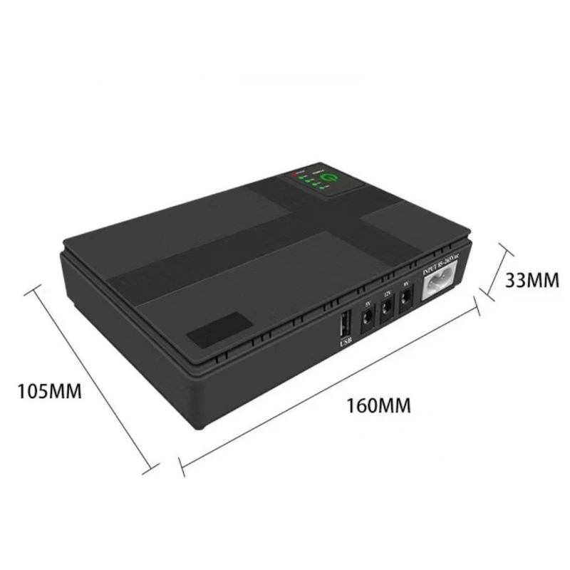 Imagem -06 - Backup de Bateria Ups Fonte de Alimentação Ininterrupta Plugue ue 10400mah 5v 9v 12v 2a 15v 24v Saída 1a 85265v 2023