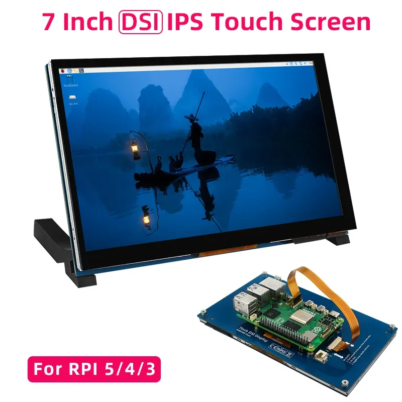 

7 Inch DSI Touch Screen for Raspberry Pi 5 4B 3B 3B IPS Display 800*480 LCD MIPI CSI Cable With Standard Monitor for RPI 5 Pi5