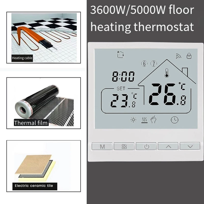 105 Wifi 16A Electric Heating Film Heating Cable Electric Heating Thermostat Floor Heating Thermostat, Easy To Use