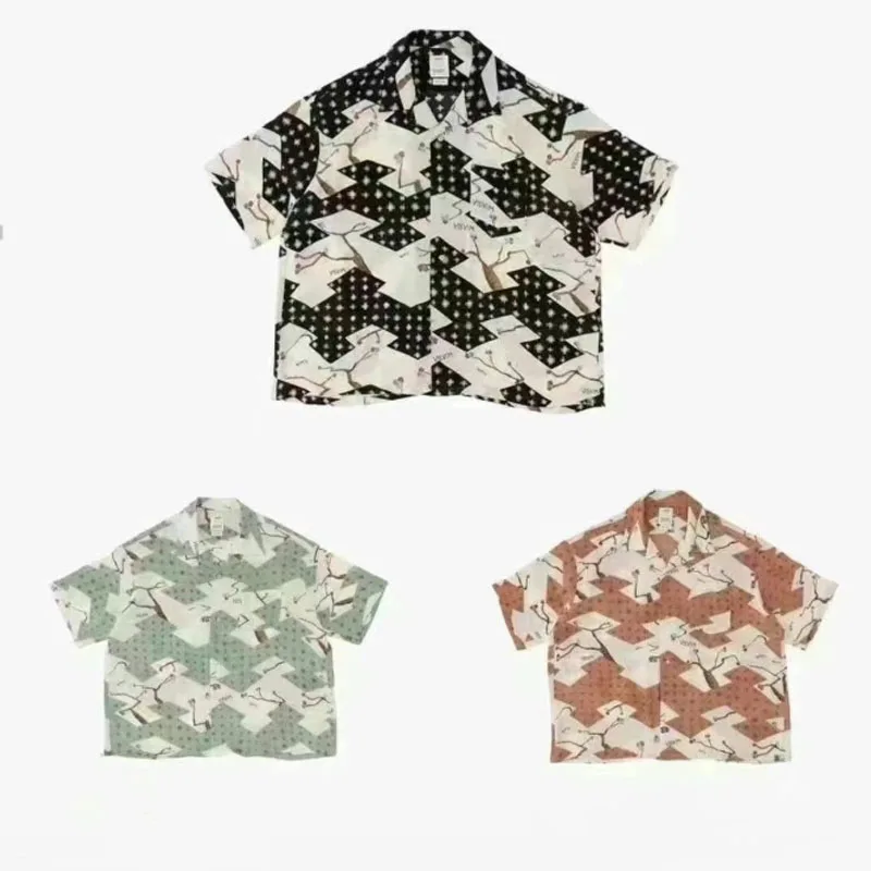 New Arrival VISVIM 23SS Japan Hand Dyed Hawaiian Blossom Rich Short Sleeve Shirt for Men