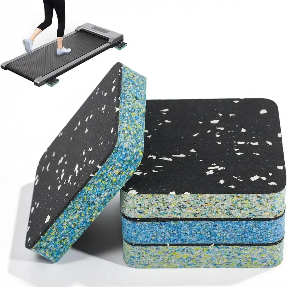 Blocs de rehaussement pour tapis de course d'entraînement en pente, en caoutchouc haute densité avec base en mousse, tapis anti-bruit et absorption des chocs