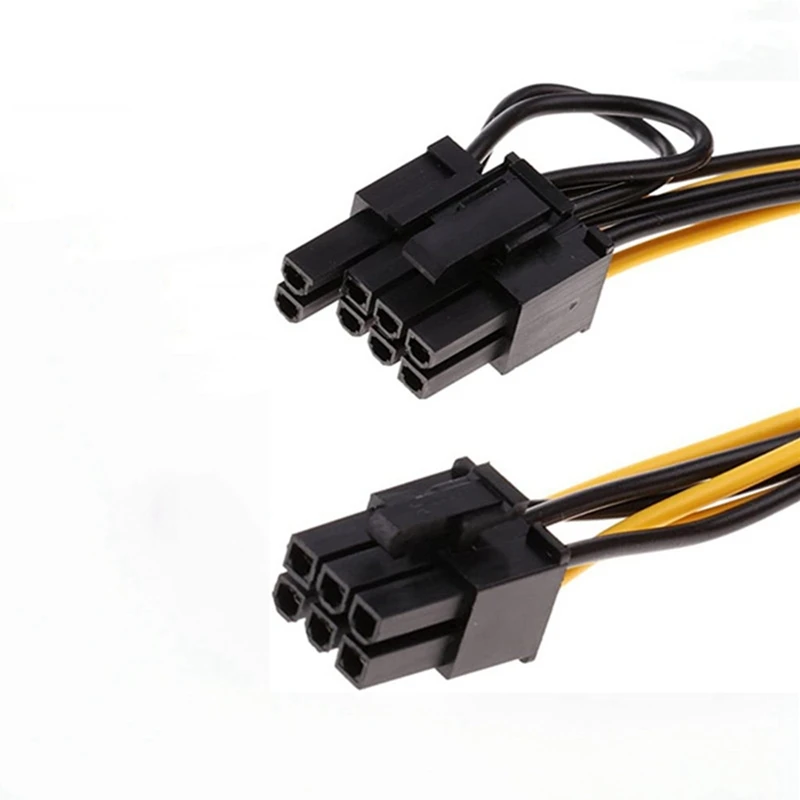 6Pcs Pcie 6Pin To 8Pin(6+2) Male To Male PCI-E Power Cable For GPU Power Supply Breakout Board Adapter For Mining