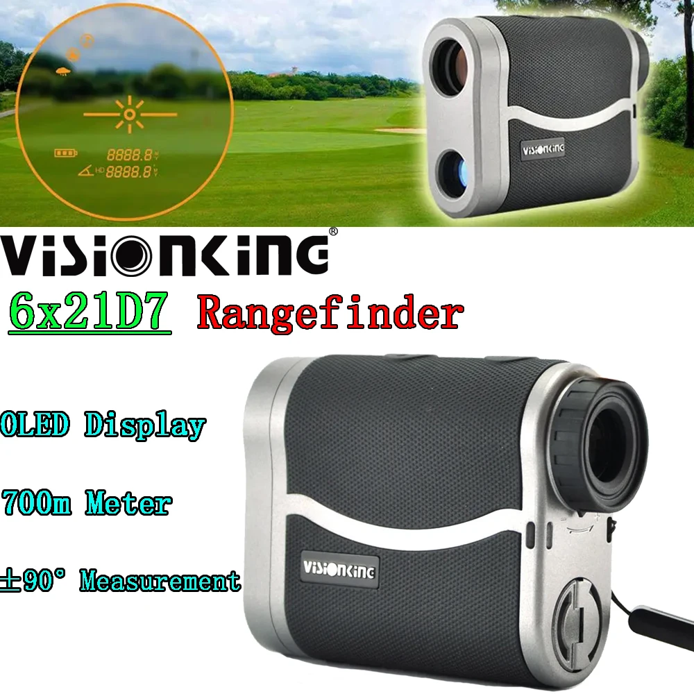 Visionking Professional 6x21 OLED Laser Rangefinder Golf 700m 1000M Distance Meter Angle Measure Hunting Optical Roof Monocular