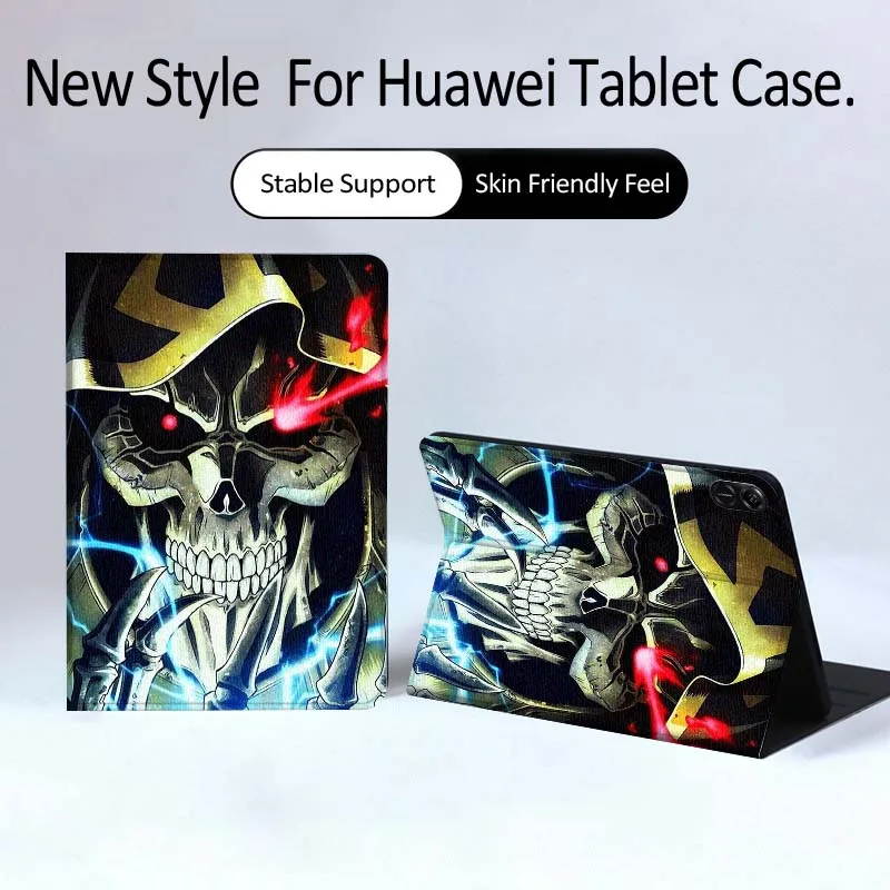 

Чехол для планшетов Huawei MatePad Pro Air 12 X, Honor Pad 8, V8, 9, 13, GT, GT2, 3, 12.6, 13.3 дюйма с аниме-принтом O-Overlords