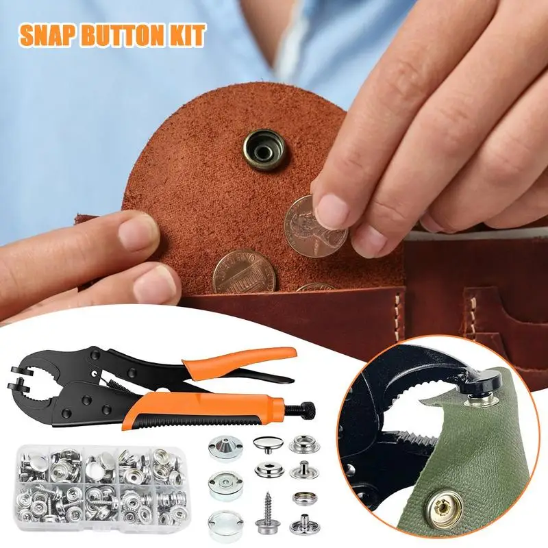 Snap Pliers Heavy Duty Snap Setter Tool Kit Metal Buckle Snap Button Mounting Tool Accessory Kit For Clothing Boat Covers Canvas