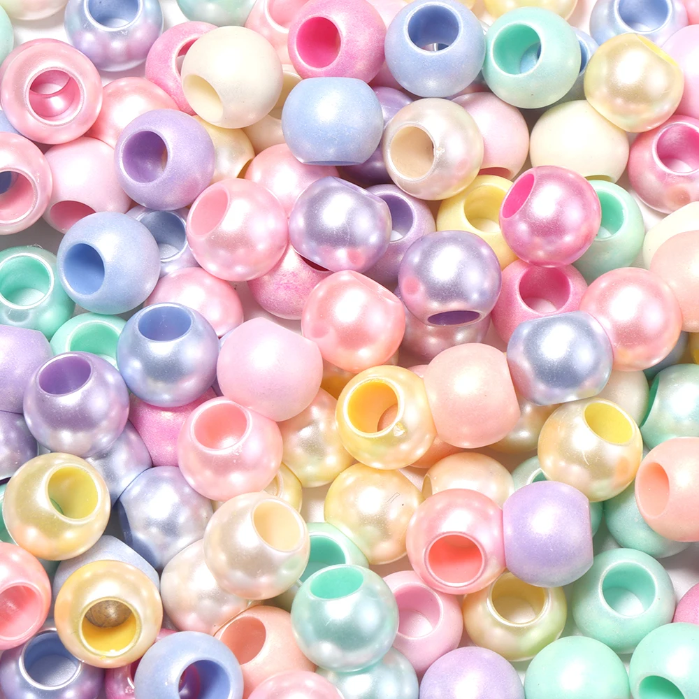 100 Stück/Los Bunte Pony-Perlen mit großem Loch, lose Abstandshalter-Acrylperlen für die Schmuckherstellung, DIY-Armbänder, Schlüsselanhänger-Zubehör – Detail 6