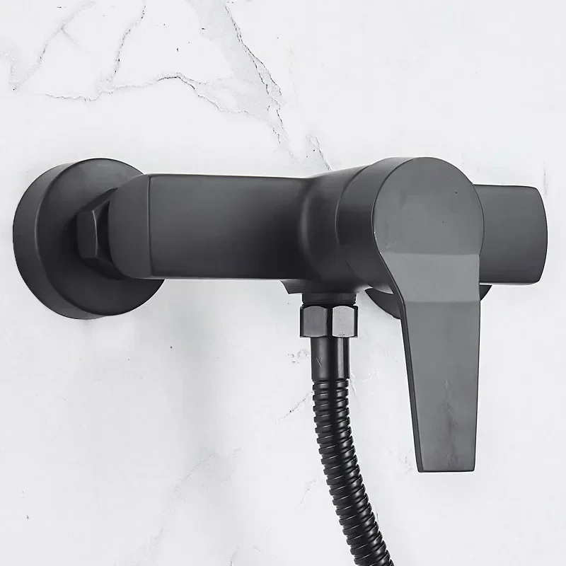 Wall-Mounted Black Bathroom Shower Faucets Household Single Handle Hot and Cold Mixer Tap Bath Faucet Shower Accessories
