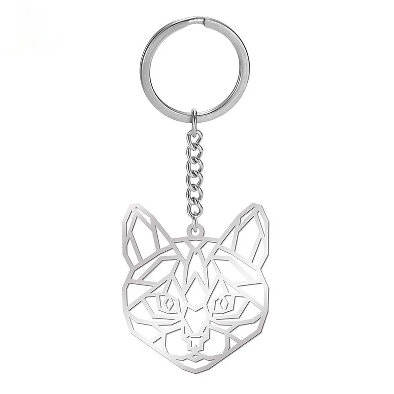 Cute German Shepherd Cat Keychain Tiger Head Wolf Head Keychain Metal Keychain Animal Gift Handbag Accessories For Men And Women