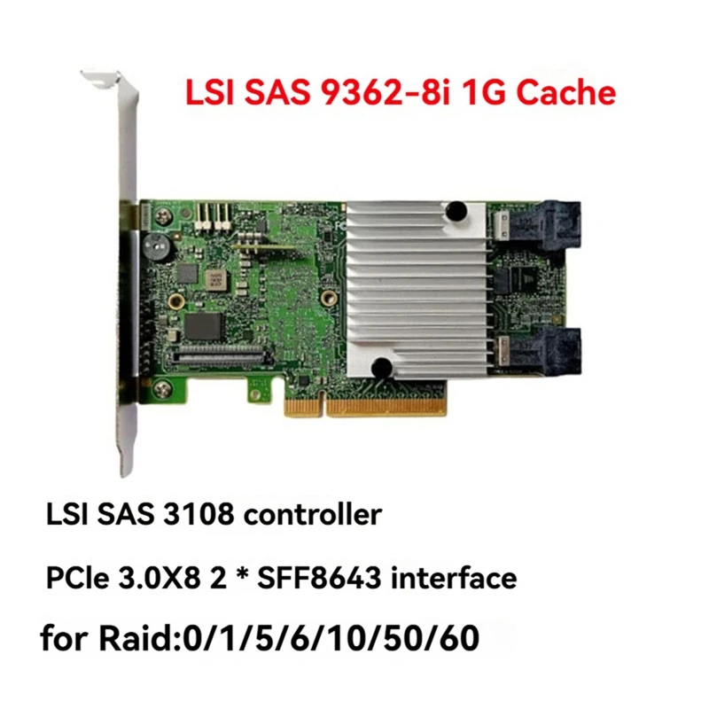 9362-8I CARD SAS3 12Gb 8-Port 12Gb/S SAS Sata PCIE 1G For RAID 0/1/5/6/10/50/60 Expander