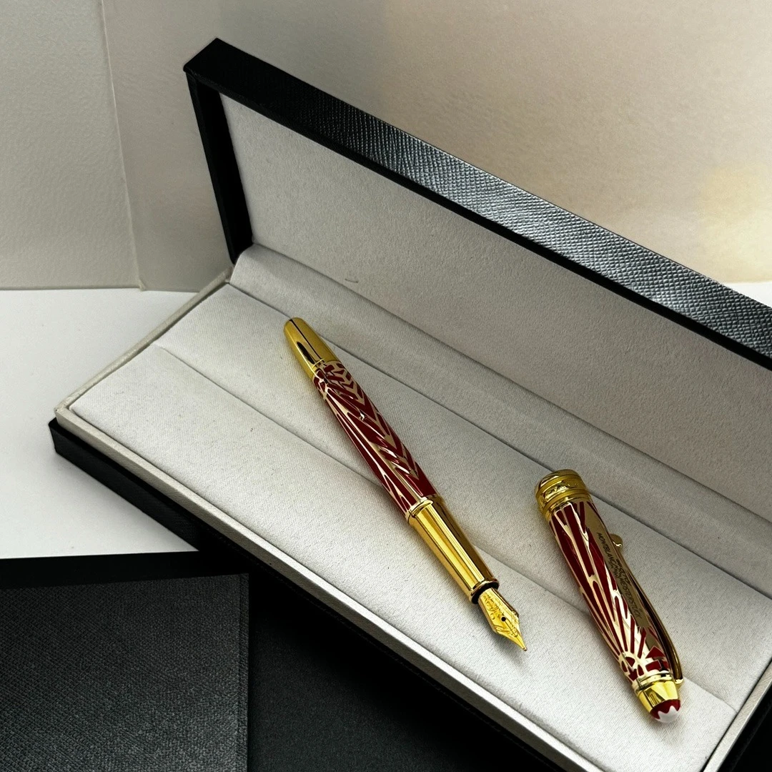 New Origin Special Fountain Pen Two Tone Red Gold Embossed Classic Luxury Business Signature Collectible Writing Gift - view 3