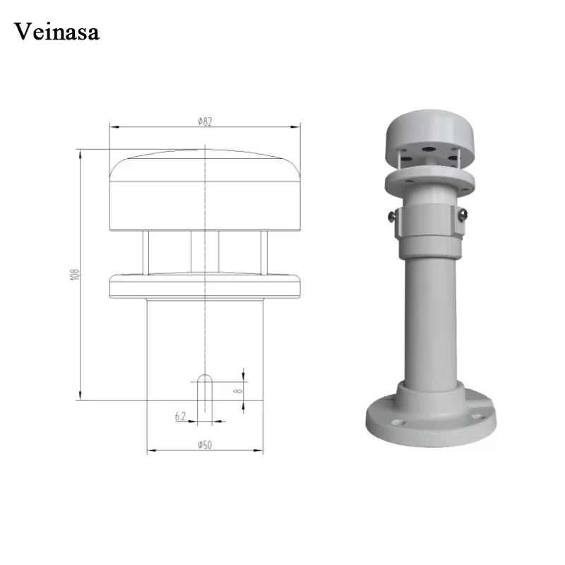 XS-Wdc2e Aluminium Metal Body Ultrasonic Anemometer Low Cost Price Affordable Wind Sensor Meter Stable Robust