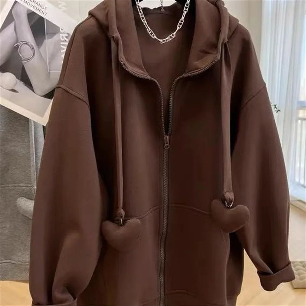 인기 있고 트렌디한 서양식 봄 가을 지퍼 후드 재킷 캐주얼하고 패셔너블한 루즈하고 클래식한 스포츠 탑