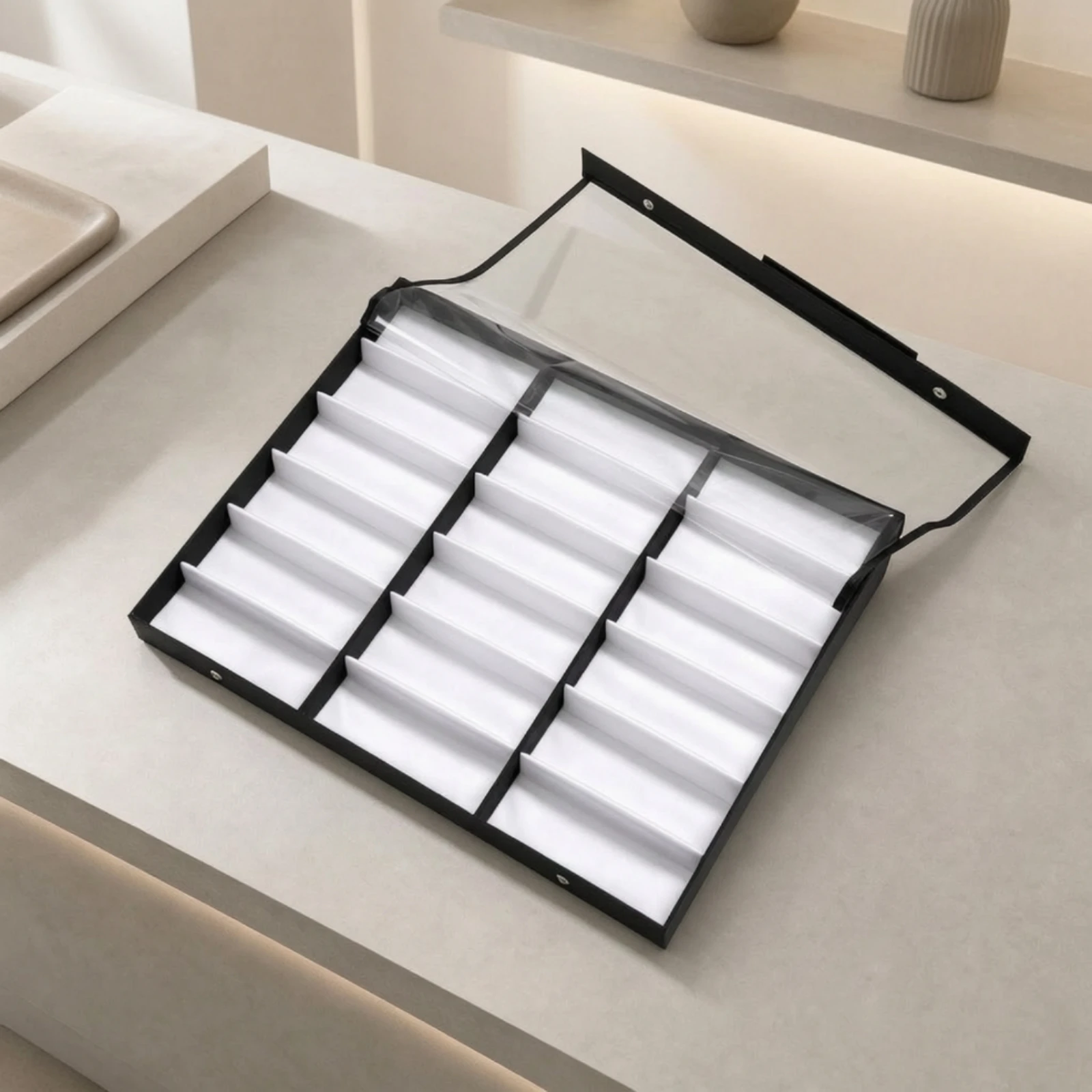 Eyeglass Storage Holder Space-Saving Eyeglass Storage and Display Organizer Eyeglasses Display Case Compact for Countertop