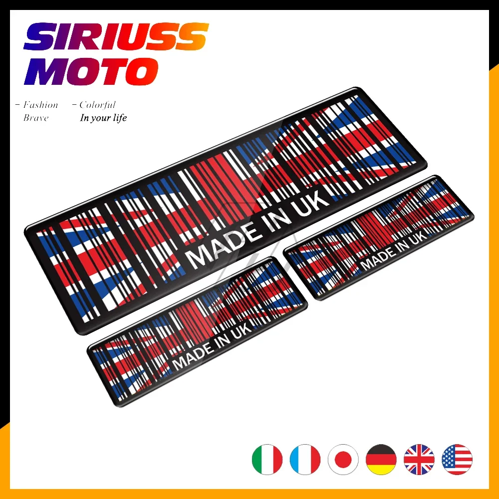 

3D Union Jack Sticker Made In France Japan USA UK Italy Germany Motorcycle Tank Pad Decal Universal for MOTO Car Tail Stickers