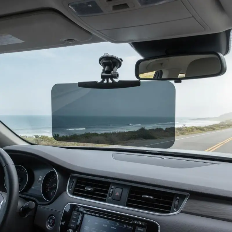 Car Sun Visor Anti-Glare Mirror Anti-UV Block Harsh Light Vehicle Accessory for Safe Driving